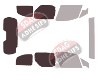 Gabarit vitrage - kit 3/4 arrière - Peugeot Partner (2) 5 portes (2008 - 2018) Gabarit vitrage - kit 3/4 arrière - Peugeot Partner (2) 5 portes (2008 - 2018)