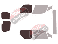 Gabarit vitrage - kit 3/4 arrière - Citroën Berlingo (2) Utilitaire 4 portes (2008 - 2018)