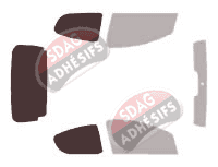 Gabarit vitrage - kit 3/4 arrière - Citroën C1 (1) 5 portes (2005 - 2014)