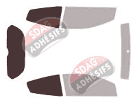 Gabarit vitrage - kit 3/4 arrière - Citroën C2 3 portes (2003 - 2011)
