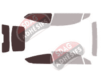 Gabarit vitrage - kit 3/4 arrière - Citroën C4 (1) 3 portes (2004 - 2011) Gabarit vitrage - kit 3/4 arrière - Citroën C4 (1) 3 portes (2004 - 2011)