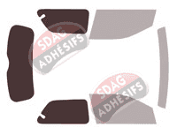 Gabarit vitrage - kit 3/4 arrière - Citroën Cactus (2) 5 portes (2018 - 2021)