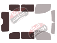 Gabarit vitrage - kit 3/4 arrière - Opel Vivaro (C) Compact 4/5 portes (depuis 2019) Gabarit vitrage - kit 3/4 arrière - Opel Vivaro (C) Compact 4/5 portes (depuis 2019)