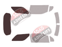 Gabarit vitrage - kit 3/4 arrière - Ds DS3 (1) 3 portes (2010 - 2019) Gabarit vitrage - kit 3/4 arrière - Ds DS3 (1) 3 portes (2010 - 2019)