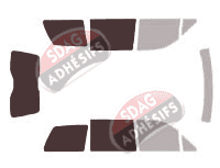 Gabarit vitrage - kit 3/4 arrière - Peugeot 806 5 portes (1994 - 2002)