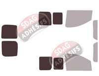 Gabarit vitrage - kit 3/4 arrière - Fiat Scudo (2) Utilitaire 5/6 portes (2007 - 2017)