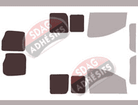 Gabarit vitrage - kit 3/4 arrière - Fiat Scudo (2) Utilitaire 5/6 portes (2007 - 2017)