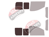 Gabarit vitrage - kit 3/4 arrière - Citroën Jumpy (2) Utilitaire 5/6 portes (2007 - 2017)