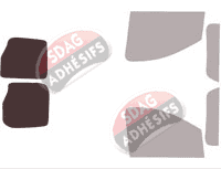 Gabarit vitrage - kit 3/4 arrière - Toyota ProAce (1) Utilitaire 4/5/6 portes (2007 - 2017)