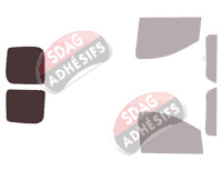 Gabarit vitrage - kit 3/4 arrière - Toyota ProAce (1) Utilitaire 4/5/6 portes (2007 - 2017)