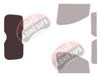 Gabarit vitrage - kit 3/4 arrière - Toyota ProAce (1) Utilitaire 4/5 portes (2007 - 2017)
