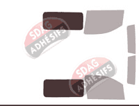 Gabarit vitrage - kit 3/4 arrière - Toyota ProAce (2) Standard / Long Utilitaire 5/6 portes (depuis 2016)