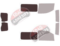 Gabarit vitrage - kit 3/4 arrière - Toyota ProAce (2) Standard / Long Utilitaire 5/6 portes (depuis 2016)