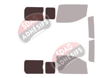 Gabarit vitrage - kit 3/4 arrière - Toyota ProAce (2) Standard / Long Utilitaire 5/6 portes (depuis 2016)
