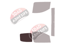 Gabarit vitrage - kit 3/4 arrière - Fiat Qubo (1) Utilitaire 4/5 portes (depuis 2008)