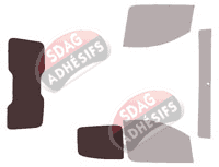 Gabarit vitrage - kit 3/4 arrière - Fiat Qubo (1) Utilitaire 4 portes (depuis 2008)