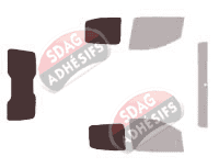 Gabarit vitrage - kit 3/4 arrière - Fiat Fiorino (2) Qubo Utilitaire 5 portes (depuis 2008)