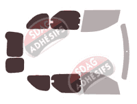 Gabarit vitrage - kit 3/4 arrière - Renault Dokker (1) 6 portes (2013 - 2020)