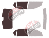 Gabarit vitrage - kit 3/4 arrière - Dacia Logan (2) Berline 4 portes (2013 - 2022)