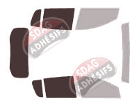 Gabarit vitrage - kit 3/4 arrière - Renault Sandero (2) 5 portes (2012 - 2020)