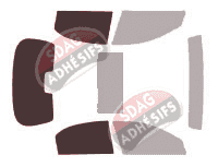 Gabarit vitrage - kit 3/4 arrière - Holden Viva (1) JF 5 portes (2002 - 2010) Gabarit vitrage - kit 3/4 arrière - Holden Viva (1) JF 5 portes (2002 - 2010)