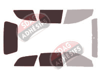 Gabarit vitrage - kit 3/4 arrière - Holden Viva (1) JF Break 5 portes (2002 - 2010) Gabarit vitrage - kit 3/4 arrière - Holden Viva (1) JF Break 5 portes (2002 - 2010)