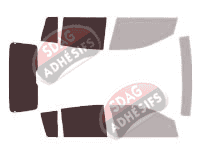 Gabarit vitrage - kit 3/4 arrière - Daihatsu Charade (2) 5 portes (2003 - 2008)