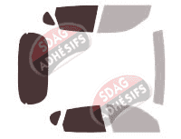 Gabarit vitrage - kit 3/4 arrière - Daihatsu Sirion 5 portes (1998 - 2004)