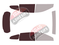Gabarit vitrage - kit 3/4 arrière - Daihatsu Terios (3) 5 portes (depuis 2018)