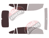 Gabarit vitrage - kit 3/4 arrière - Dodge Caliber 5 portes (2006 - 2012)