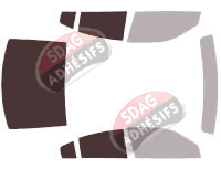 Gabarit vitrage - kit 3/4 arrière - Dodge Charger (6) Berline 4 portes (2011 - 2015)