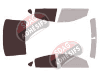 Gabarit vitrage - kit 3/4 arrière - Dodge Dart Berline 4 portes (2012 - 2016)