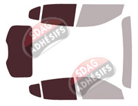 Gabarit vitrage - kit 3/4 arrière - Dodge Hornet (1) 5 portes (depuis 2023)