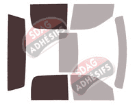 Gabarit vitrage - kit 3/4 arrière - Dodge Ram (4) Méga Cab Pick-up 4 portes (2009 - 2018)