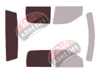 Gabarit vitrage - kit 3/4 arrière - Dodge Ram (5) Méga Cab Pick-up 4 portes (2018 - 2025)