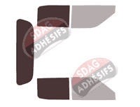 Gabarit vitrage - kit 3/4 arrière - Dongfeng Rich (1) Pick-up 4 portes (depuis 2019)