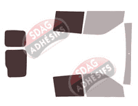 Gabarit vitrage - kit 3/4 arrière - Opel Combo (C) Utilitaire 5/6 portes (2011 - 2018)