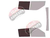 Gabarit vitrage - kit 3/4 arrière - Opel Combo (C) Utilitaire 4/56 portes (2011 - 2018)