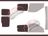 Gabarit vitrage - kit 3/4 arrière - Opel Combo (C) Utilitaire 5/6 portes (2011 - 2018)