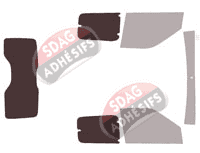 Gabarit vitrage - kit 3/4 arrière - Fiat Doblo (2) Utilitaire 4/5 portes (2009 - 2022)