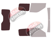 Gabarit vitrage - kit 3/4 arrière - Fiat Doblo (2) Utilitaire 4-5 portes (2010 - 2022)
