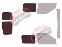 Gabarit vitrage - kit 3/4 arrière - Fiat Doblo (2) Utilitaire 5-6 portes (2010 - 2022) Gabarit vitrage - kit 3/4 arrière - Fiat Doblo (2) Utilitaire 5-6 portes (2010 - 2022)