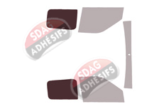 Gabarit vitrage - kit 3/4 arrière - Opel Combo (C) Utilitaire 4/5/6 portes (2011 - 2018)