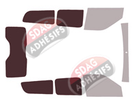 Gabarit vitrage - kit 3/4 arrière - Fiat Doblo (2) Maxi 5 portes (2010 - 2022)