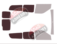 Gabarit vitrage - kit 3/4 arrière - Opel Combo (C) Maxi 5/6 portes (2011 - 2018)