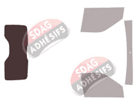 Gabarit vitrage - kit 3/4 arrière - Fiat Doblo (2) Utilitaire 4/5 portes (2009 - 2022)