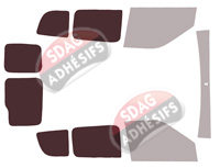 Gabarit vitrage - kit 3/4 arrière - Fiat Doblo (2) 6 portes (2010 - 2022)