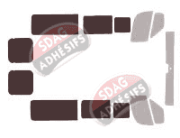 Gabarit vitrage - kit 3/4 arrière - Fiat Ducato (2) L2  Long 5 portes (depuis 2006)