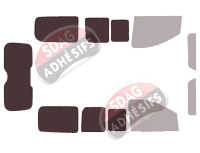 Gabarit vitrage - kit 3/4 arrière - Fiat Scudo (2) Court 4 portes (2007 - 2017)