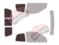 Gabarit vitrage - kit 3/4 arrière - Fiat Strada (4) Adventure Pick-up 2 portes (2007 - 2019)
